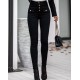 Women' S High Waist Buttoned Pocket Detail Jeans, 7847