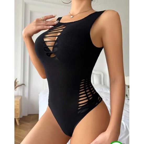 Kadın Kolsuz Göğüs, Sırt Ve Bel Yanları Kesik Detay Kolsuz Viskon çıtçıtlı Bodysuit , 15063