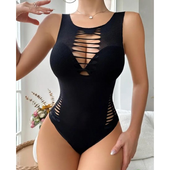 Kadın Kolsuz Göğüs, Sırt Ve Bel Yanları Kesik Detay Kolsuz Viskon çıtçıtlı Bodysuit , 15063