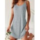 Women' S Strappy Round Neck Thick Ribbed Camisole Dress, 16741