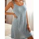 Women' S Strappy Round Neck Thick Ribbed Camisole Dress, 16741