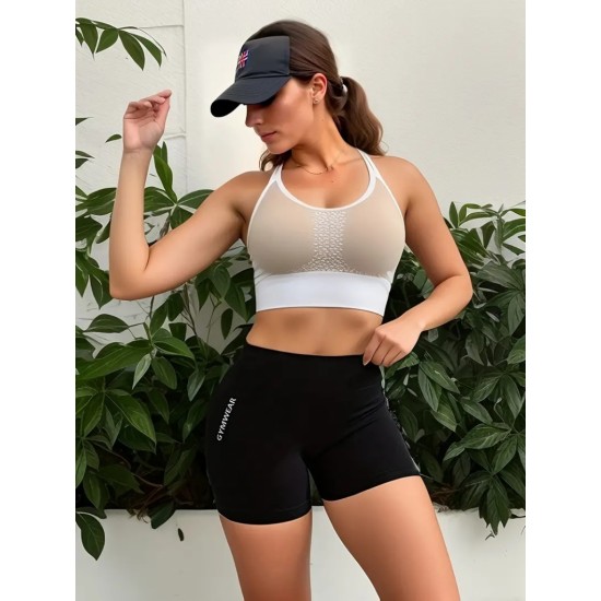 Kadın Yüksek Bel Gymwear Baskı Mini Dalgıç Tayt , 17671