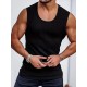 Men' S Sleeveless Crew Neck Thick Ribbed Camisole Blouse, 15087