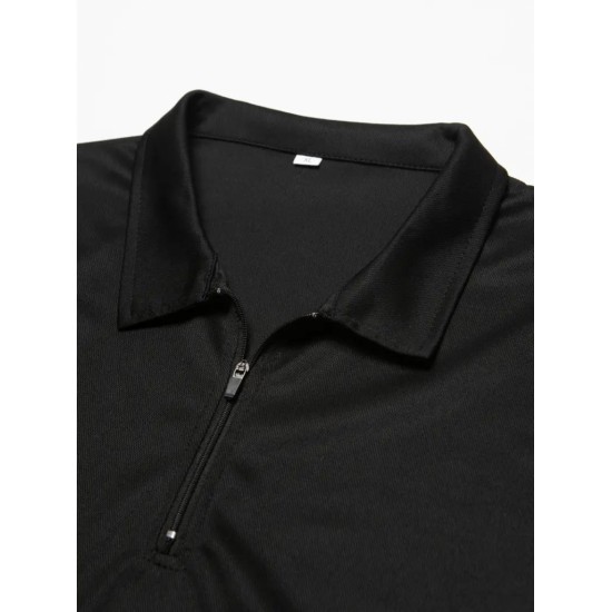 Erkek Kısa Kollu Fermuarlı Polo Yaka Süprem T-shirt , 16271