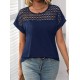 Women' S Short Sleeve Crew Neck Loose Viscose Blouse , 17212