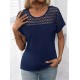 Women' S Short Sleeve Crew Neck Loose Viscose Blouse , 17212