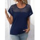 Women' S Short Sleeve Crew Neck Loose Viscose Blouse , 17212