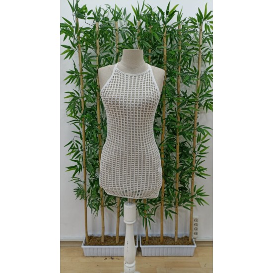 Women' S Halter Neck Mesh Pattern Knitwear Pareo, 18044