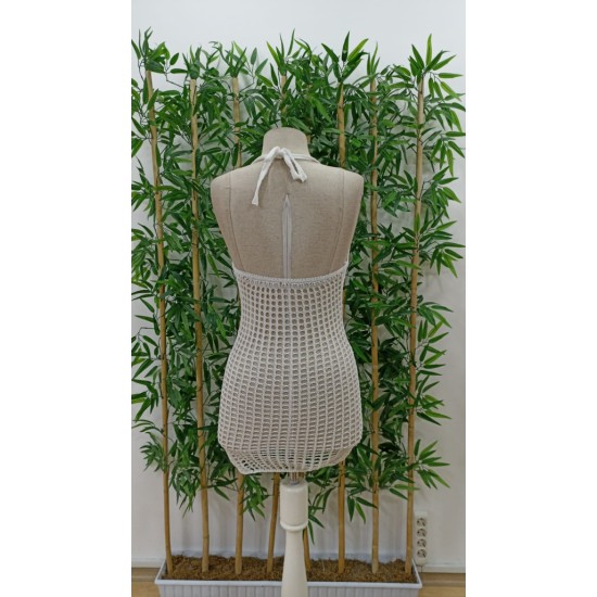 Women' S Halter Neck Mesh Pattern Knitwear Pareo, 18044