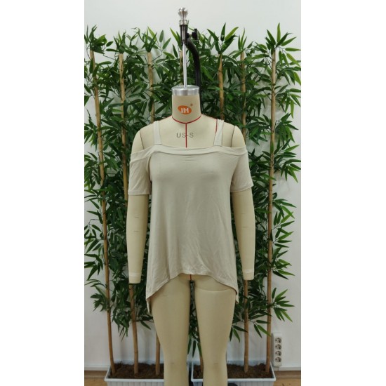 Women' S Two-shoulder Loose Viscose Blouse With String Straps , 18324