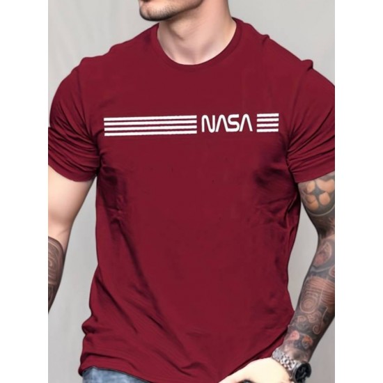 Erkek Kısa Kollu Nasa Baskı Basic Erkek T-shirt , 15449