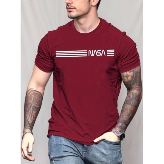 Erkek Kısa Kollu Nasa Baskı Basic Erkek T-shirt , 15449