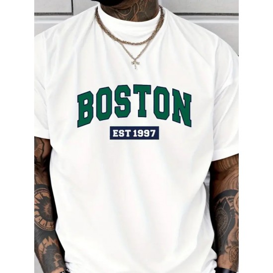 Erkek Boston Baskılı Süprem T-shirt , 18572