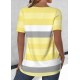 Women' S Short Sleeve Crew Neck Button Detail Single Jersey Blouse, 18507