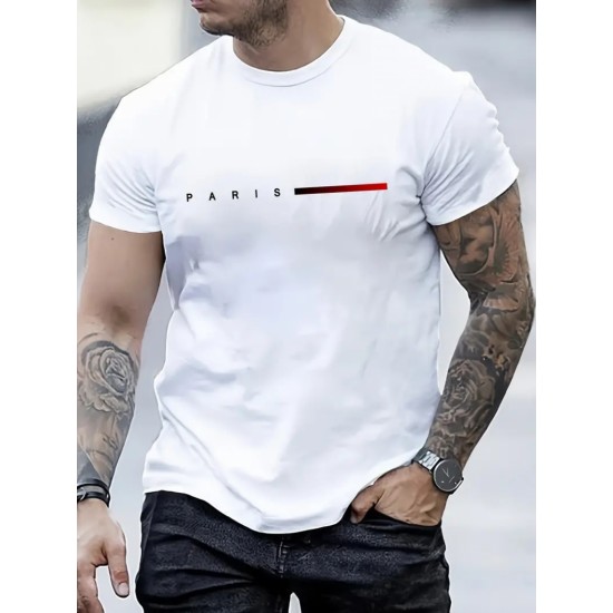 Men' S Paris Printed Single Jersey T-shirt , 18556