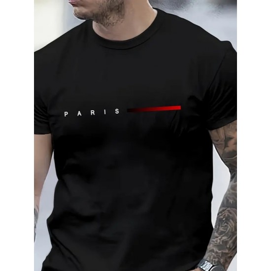 Erkek Paris Baskılı Süprem T-shirt , 18555