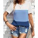 Women' S Short Sleeve Crew Neck Loose Viscose Blouse , 18629