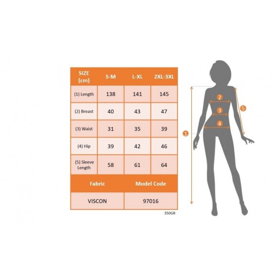 Kadın Uzun Kollu Boğazlı Baskı Detaylı Viskon Tam Boy Elbise , 11254